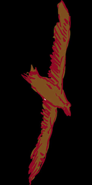 Abstract Brown Bird Illustration PNG image with transparent background