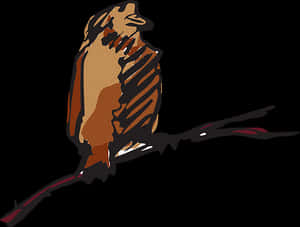 Abstract Brown Bird Illustration PNG image with transparent background