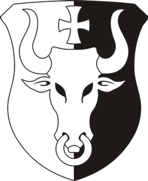 Abstract Bull Shield Emblem PNG Image