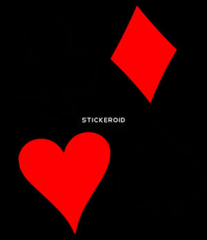 Abstract Card Suits Red Black PNG with transparent background