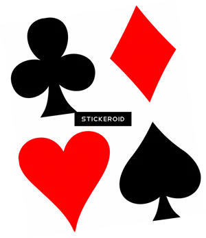 Abstract Card Suits Red Black PNG Image