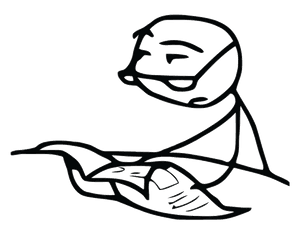 Abstract Cereal Eating Figure PNG image with transparent background