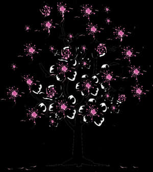 Pretty Clipart Cherry Blossom Tree - Peach Blossom Tree Cartoon, HD Png Download PNG