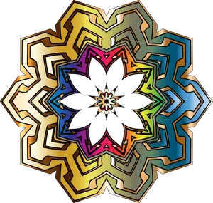 Abstract Chrysanthemum Kaleidoscope Art PNG Image