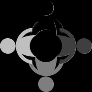 Abstract Circles Design Blackand White PNG image with transparent background
