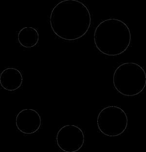 Abstract Circles Pattern Black Background PNG image with transparent background