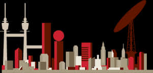 Abstract City Silhouette PNG image with transparent background
