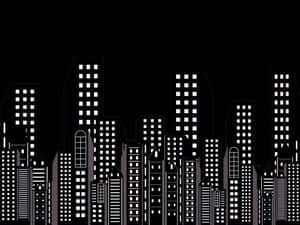 Abstract City Skylineat Night.jpg PNG image with transparent background