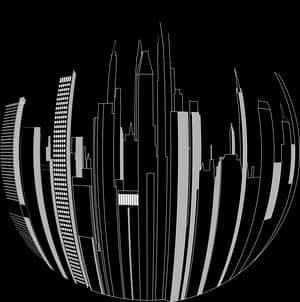 Abstract Cityscape Silhouette PNG image with transparent background