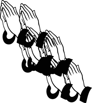 Abstract Clapping Hands Silhouette PNG image with transparent background