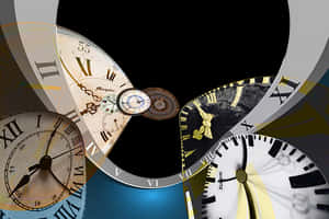 Abstract Clock Collage PNG image with transparent background
