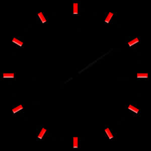 Abstract Clock Face Red Markers PNG image with transparent background