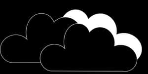 Abstract Cloud Shapes Blackand White PNG with transparent background