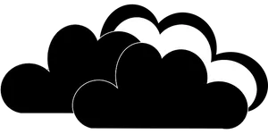 Abstract Cloud Shapes Blackand White PNG Image
