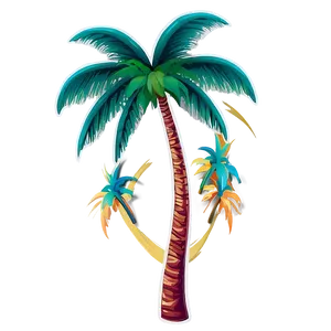 Abstract Coconut Tree Png Wub PNG Image