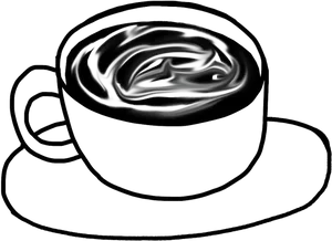 Abstract Coffee Cup Art PNG Image