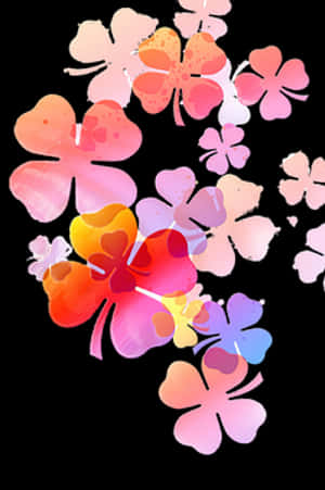 Abstract Colorful Floral Artwork PNG image with transparent background