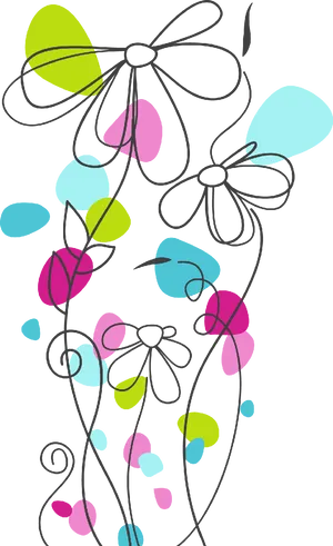 Abstract Colorful Floral Design PNG Image