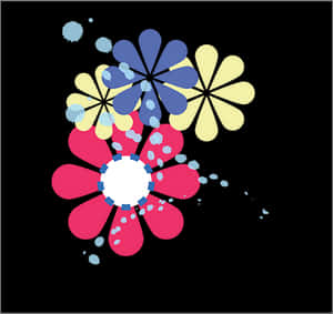 Abstract Colorful Flower Art PNG image with transparent background