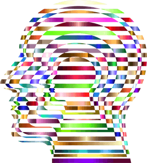 Abstract Colorful Head Sculpture PNG image with transparent background