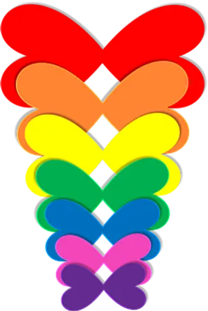 Abstract Colorful Heart Shapes PNG Image