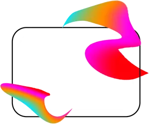 Abstract Colorful Swoosh Frame PNG Image