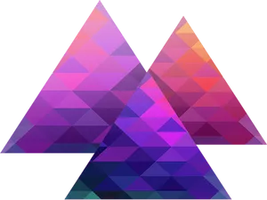 Abstract Colorful Triangles Artwork PNG Image