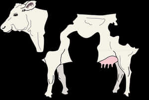 Abstract Cow Illustration PNG image with transparent background