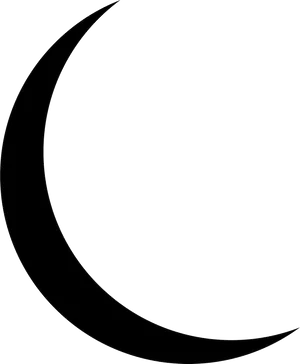 Abstract Crescent Moon Outline PNG Image