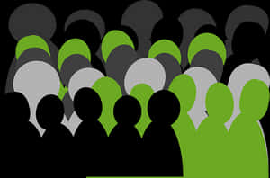 Abstract Crowd Silhouette PNG image with transparent background