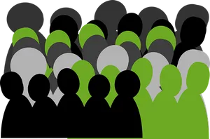 Abstract Crowd Silhouette PNG Image