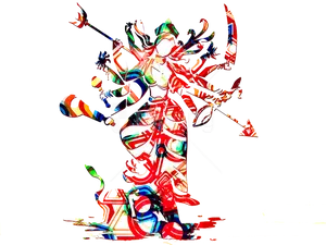 Abstract Durga Artwork PNG Image