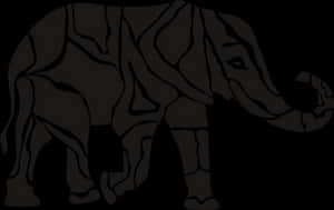 Abstract Elephant Silhouette PNG image with transparent background