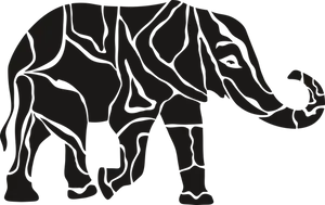 Abstract Elephant Silhouette PNG Image