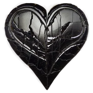 Abstract Expressionist Black Broken Heart Png 70 PNG Image