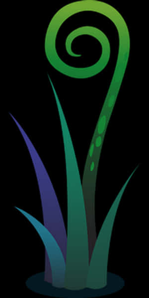 Abstract Fern Spiral Graphic PNG with transparent background