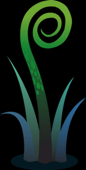 Abstract Fern Spiral Graphic PNG with transparent background