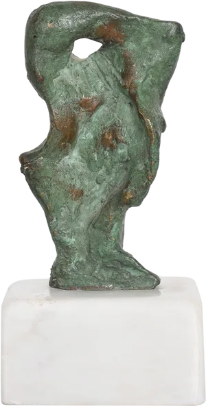 Abstract Figure Sculptureon Marble Base PNG Image