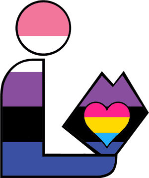 Genderfluid Pansexual Library Logo, HD Png Download PNG