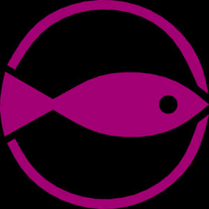 Abstract Fish Icon Purple Black Background PNG image with transparent background