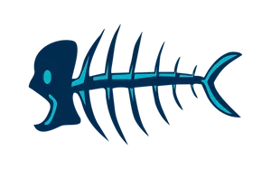 Abstract Fish Skeleton Graphic PNG Image