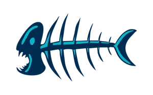 Abstract Fish Skeleton Graphic PNG Image