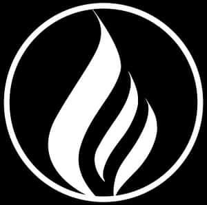 Abstract Flame Symbol Blackand White PNG image with transparent background