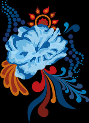 Abstract Floral Artwork PNG image with transparent background
