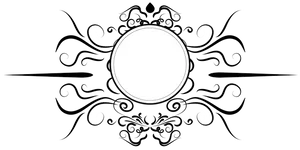 Abstract Floral Frame Blackand White PNG Image