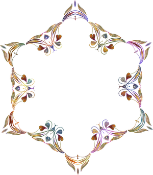 Abstract Floral Frame Design PNG Image