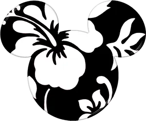 Abstract Floral Silhouette Black Background PNG Image