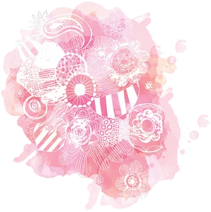 Abstract Floral Watercolor Splash PNG Image