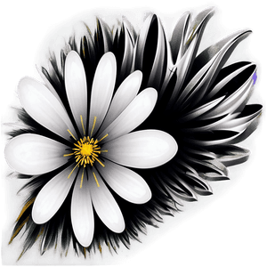 Abstract Flower Black and White PNG 05252024 PNG