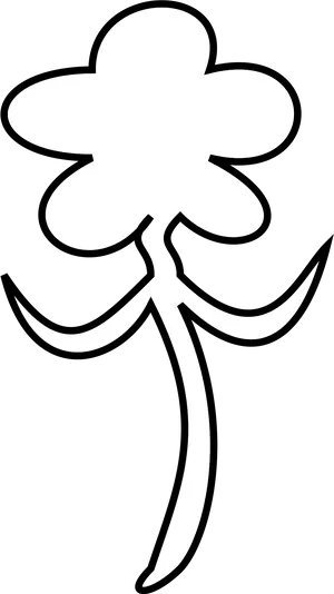 Abstract Flower Blackand White Graphic PNG Image